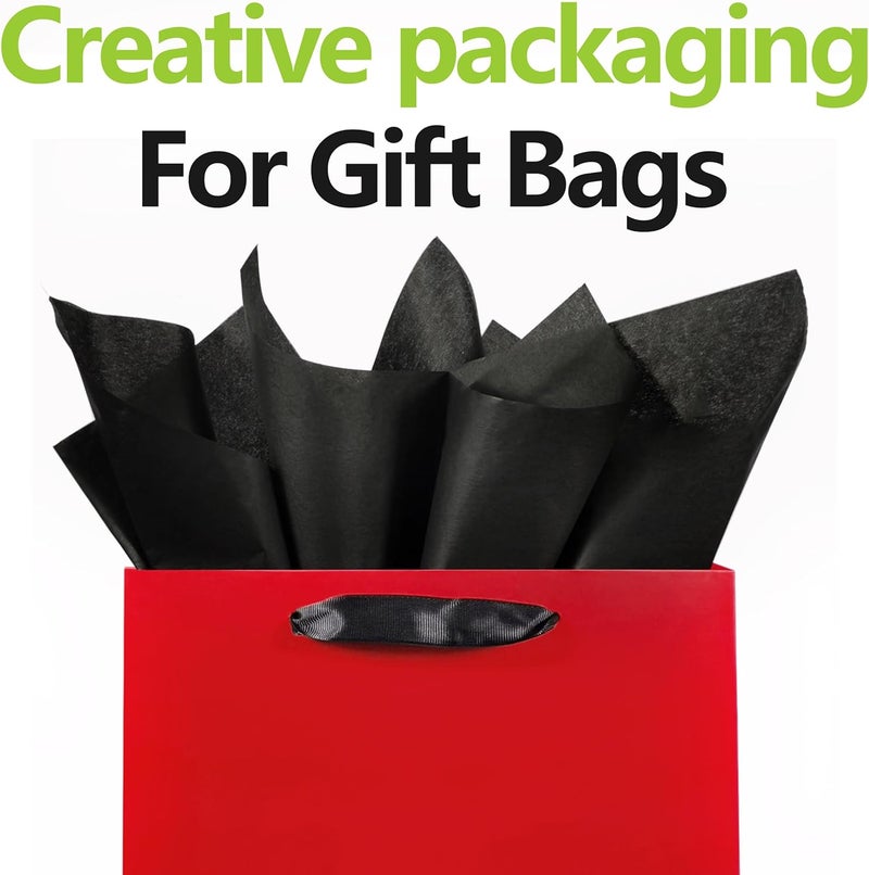 Bobobag 50 Sheets 20"X28" Full Size Black Tissue Paper Bulk for Gift Bags Gift Wrapping Weddings Birthday Showers Arts Craft Party Decoration - Image 4